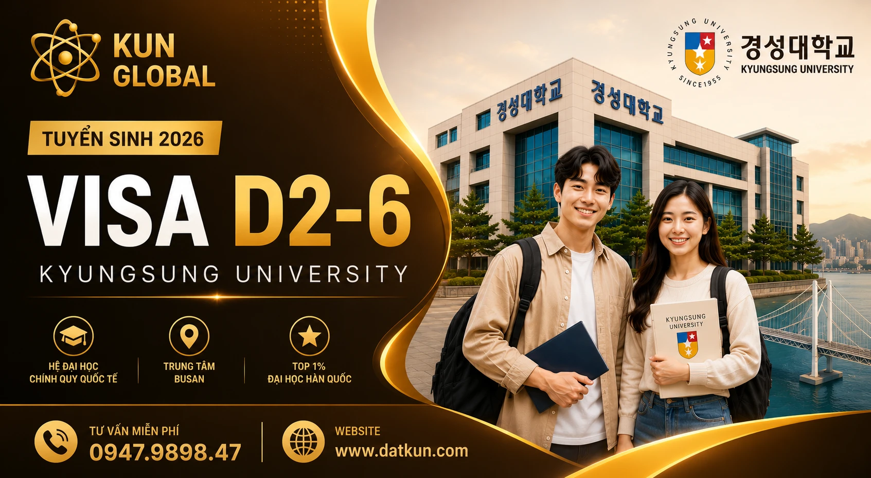 Tuyển Sinh Visa D2-6 Đại Học Kyungsung 2026: Lộ Trình Du Học – Thực Tập – Việc Làm Được Nhiều Sinh Viên Quan Tâm